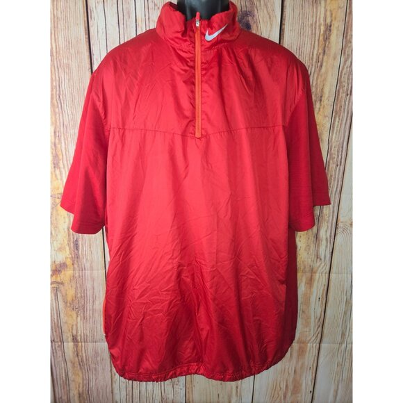 Nike Golf Men's Quarter-Zip Windbreaker Jacket XL Red Pullover Golf - Picture 1 of 8